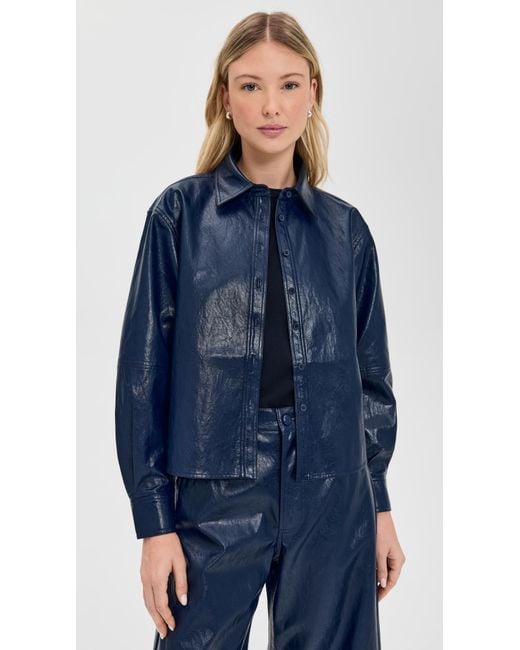 Hunter Bell Blue Vail Faux Leather Jacket