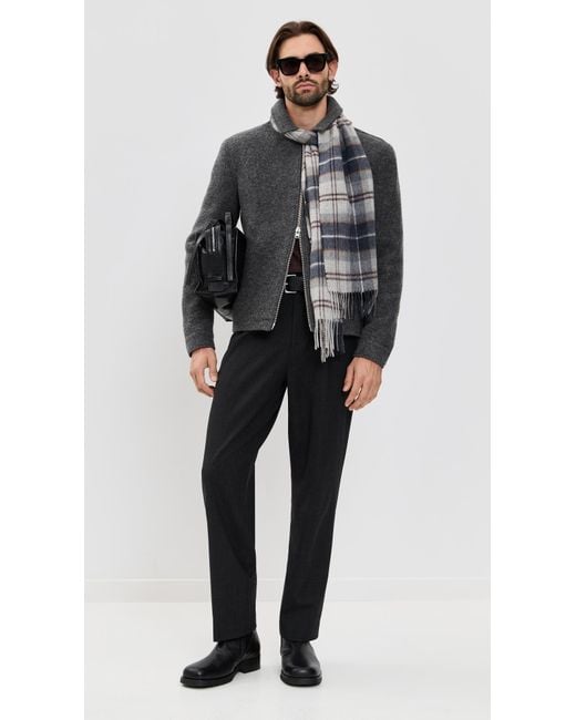 Wax London Black Wool Eldon Zip Jacket for men