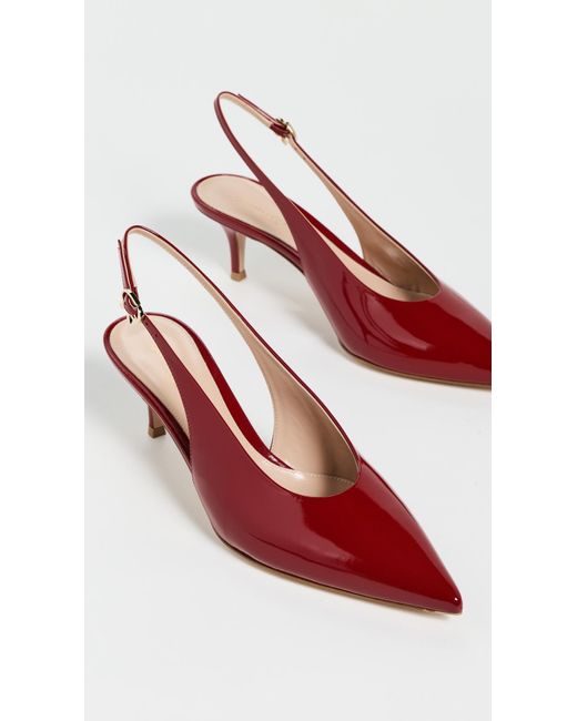 Gianvito Rossi Red Robbie Sling Pumps 55Mm