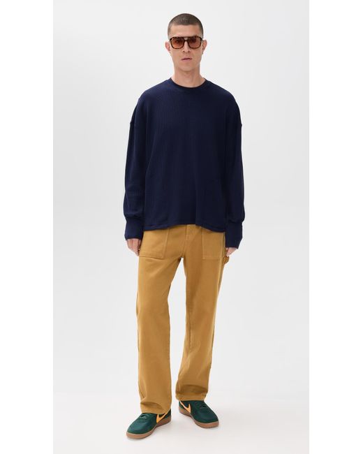 Nicholas Daley Blue Waffle Crew Neck Shirt for men