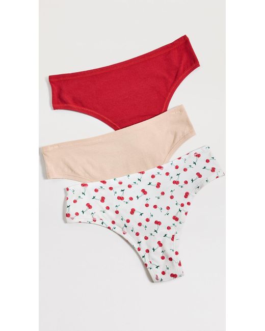 Hanky Panky Red Cherry On Top Thong 3 Pack