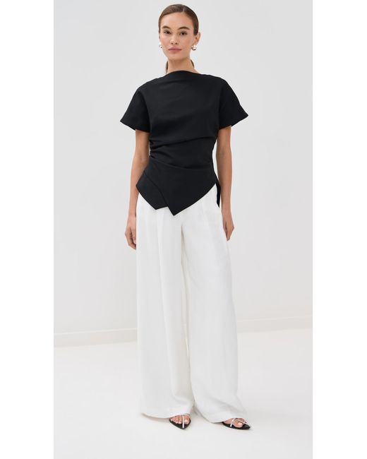 Rohe Black Draped Lapel Top