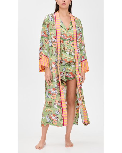 Printfresh Multicolor Eco Satin Robe