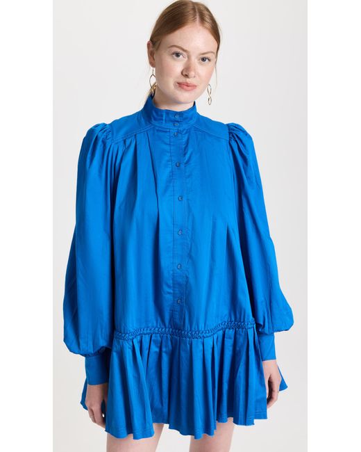 Aje. Cotton Fallingwater Braided Smock Dress in Cobalt Blue (Blue) | Lyst UK