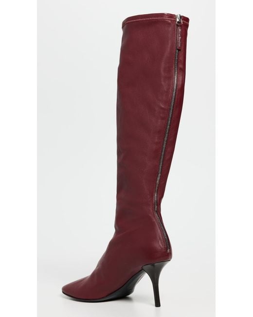 Acne Red Stretch Back Boots