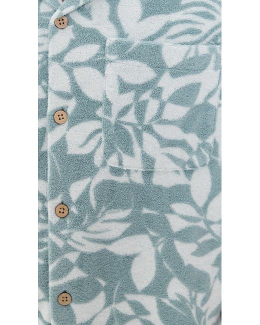 Faherty Brand Blue Cabana Towel Terry Shirt for men