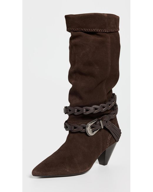 Free People Bridget Belt Slouch Boots in Brown | Lyst