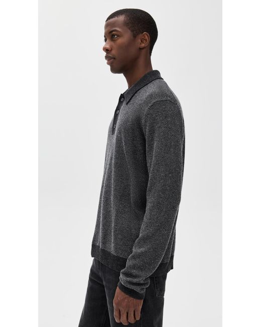 Rails Black Anders Polo Sweater for men