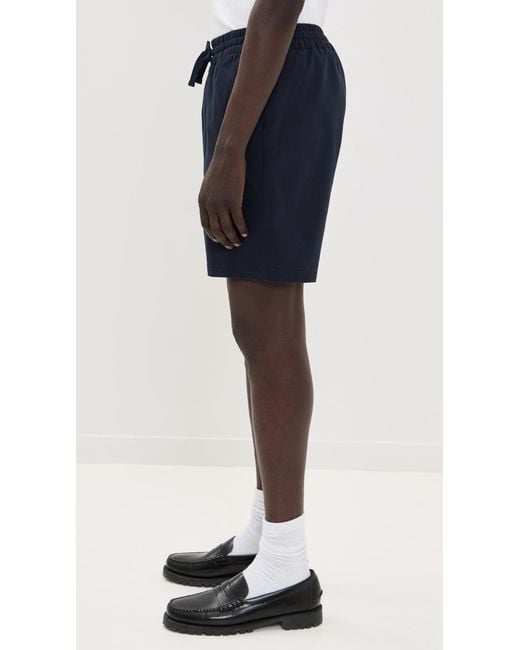 Les Deux Blue Otto Cotton Shorts 6.25 for men
