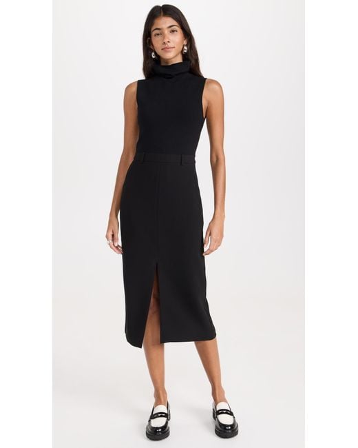 Theory Funnel Neck Dress in Black Lyst