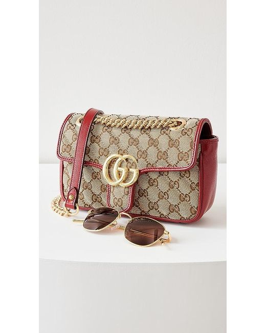 What Goes Around Comes Around Gucci Red Canvas GG Marmont Matelasse  Shoulder Bag