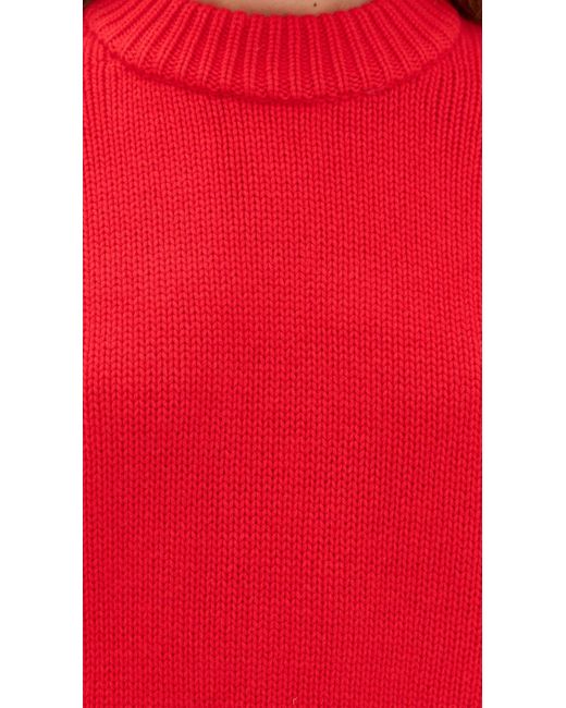 La Ligne Red Solid Marin Sweater
