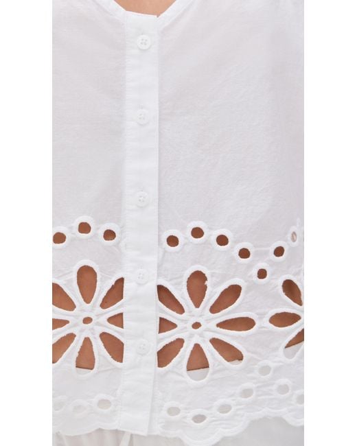 Splendid White Emma Eyelet Tank
