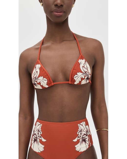 LaDoubleJ Red Triangle Bikini Top
