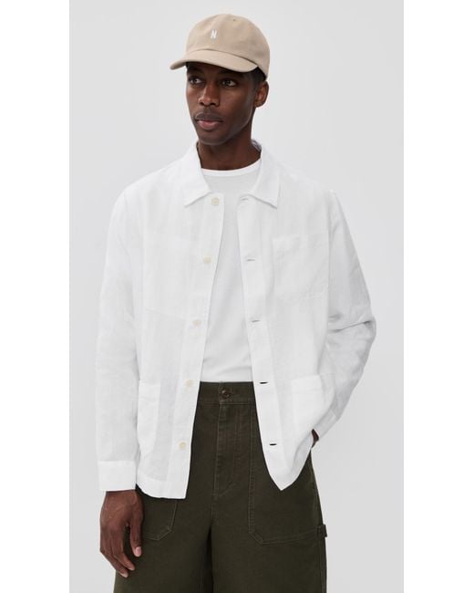 Vilebrequin White Corentin Linen Solid Overshirt for men