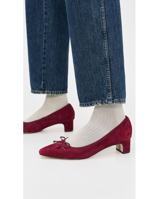 Sam Edelman Red Rinda Suede Ballet Heels