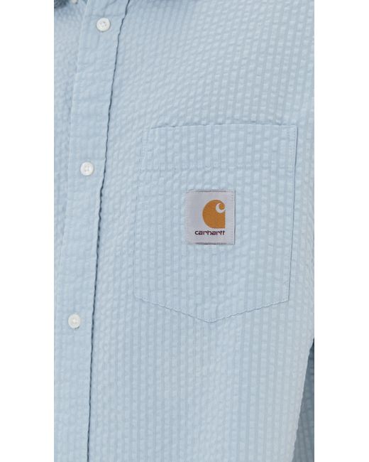 Carhartt Blue Short Sleeve Toland Shirt for men