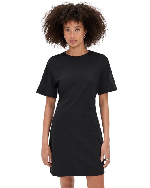 Theory Gather Shoulder Tee Shirt Dress in Black | Lyst