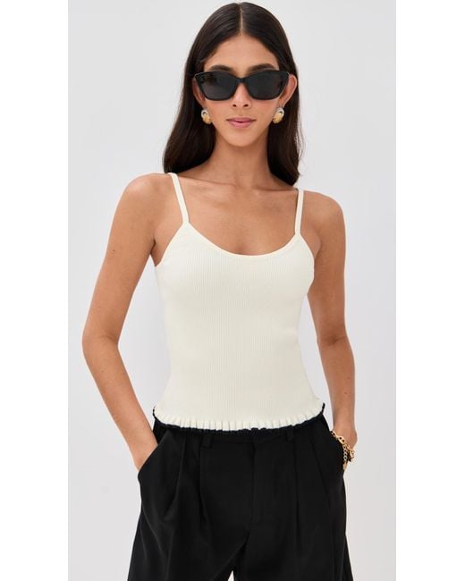 Le Bos White Ribbed Tank