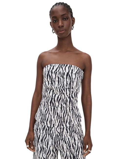 ROTATE BIRGER CHRISTENSEN Black Printed Denim Top