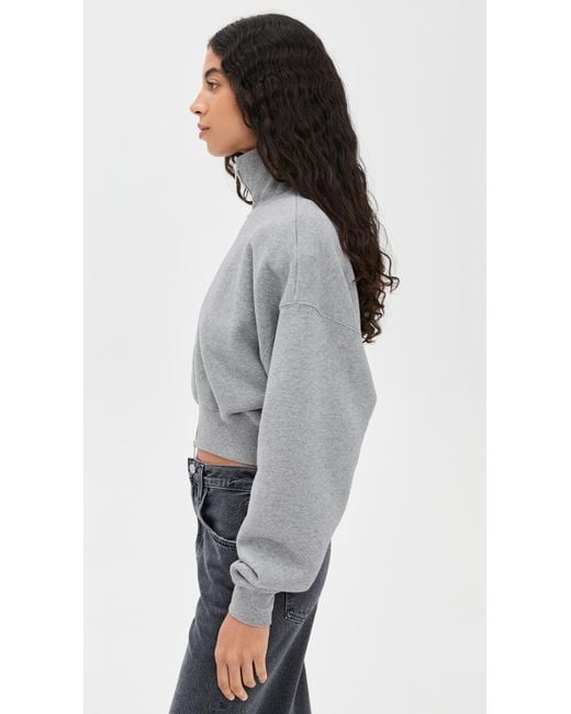 Agolde Gray Darby Zip Up Sweatshirt