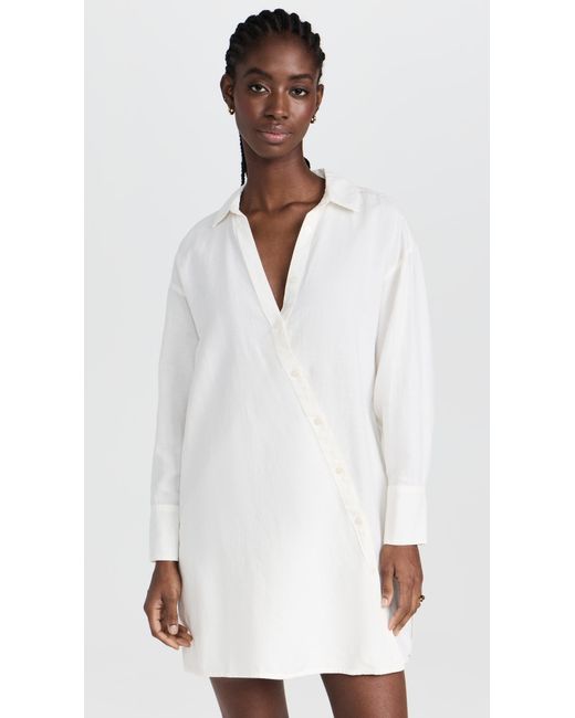 Madewell White Tilapia Asym Linen Tunic