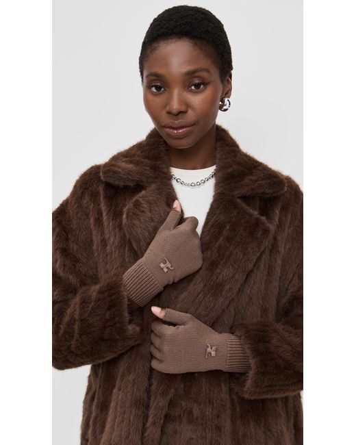 Courreges Brown Ac Wool Gloves