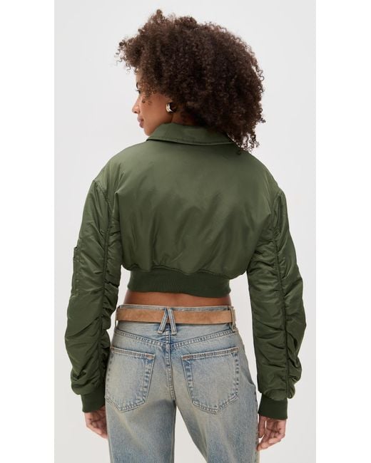 Lioness Green Essential Cropped Bomber