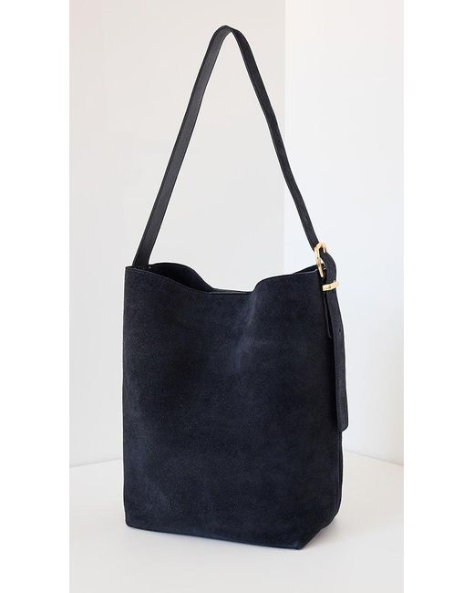 Madewell Blue The Essential Bucket Tote In Suede