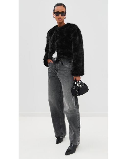 Blank NYC Black Cash Flow Faux Fur Jacket