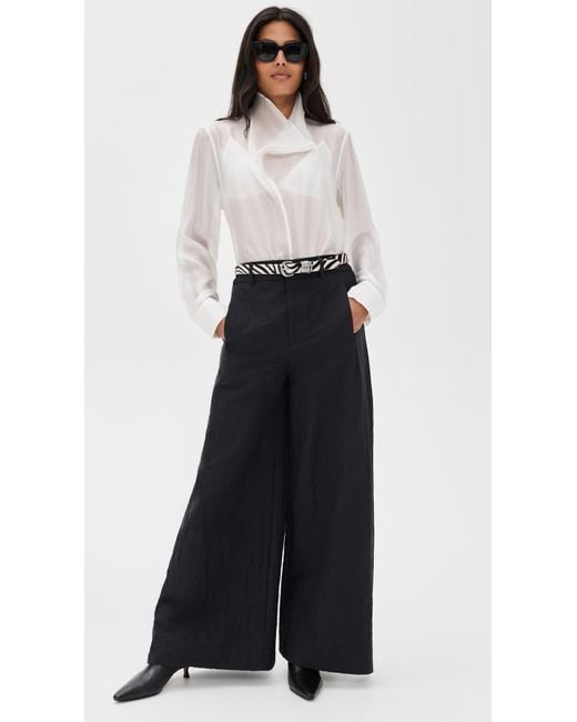 Pixie Market White Sheer High Cowl Neck Blouse