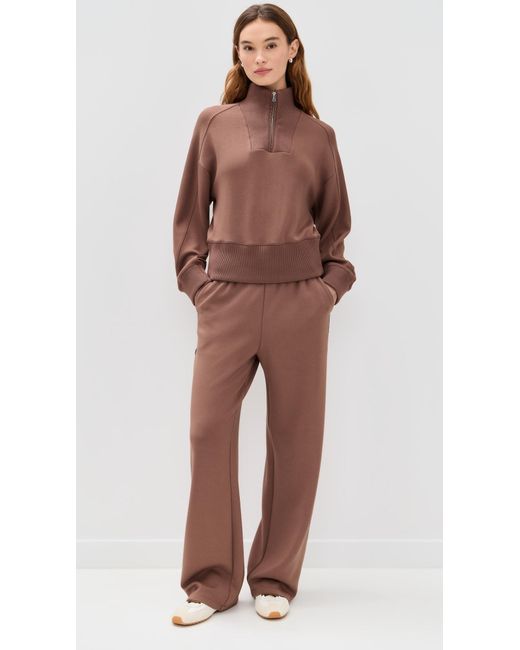 Le Bos Brown Thea Quarter-Zip Pullover