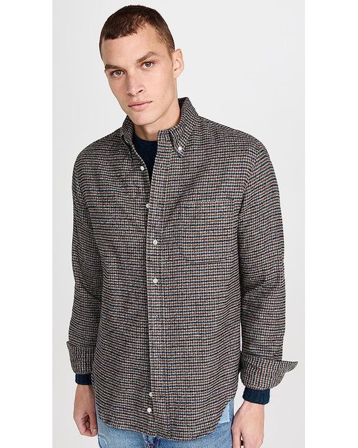 Gitman Brothers Vintage Gray Fall Cotton Tweed Check for men