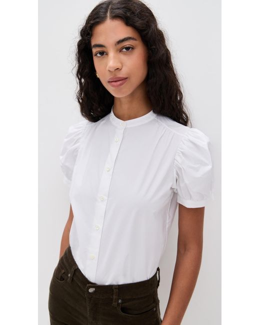 FRAME White The Gathered Top