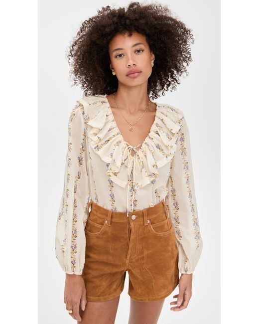 Wayf Multicolor Abby Ruffle Blouse