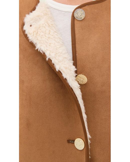 Alice + Olivia Blue Alma Faux Suede Teddy Jacket