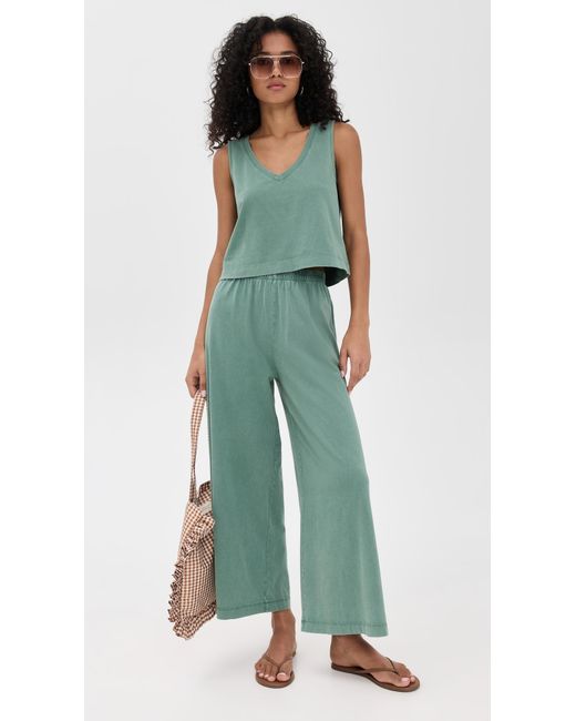 Z Supply Green Scout Jersey Flare Pants