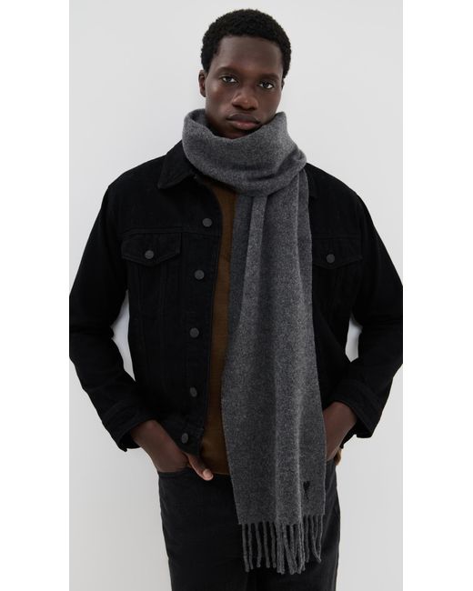 AMI Gray Wool Scarf for men
