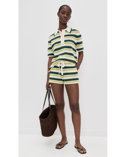 ALIGNE Green Dax Crochet Knitted Top