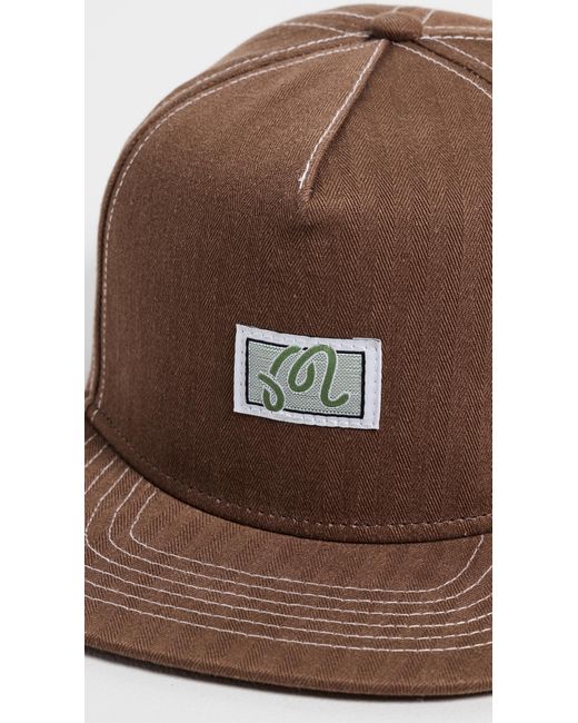 Malbon Brown Station Snapback Hat for men