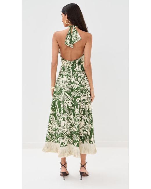 Johanna Ortiz Green Heritage Midi Dress