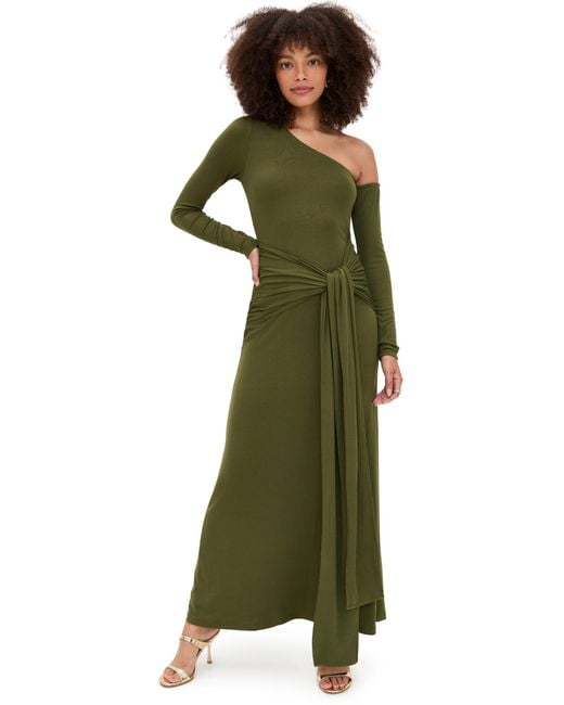 Seven Wonders Bianca One Shoulder Maxi Dress in Green