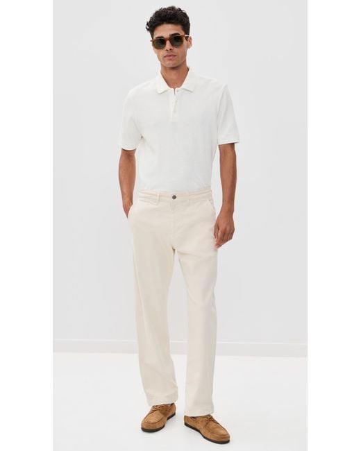 Vince White Varigated Texture Polo for men