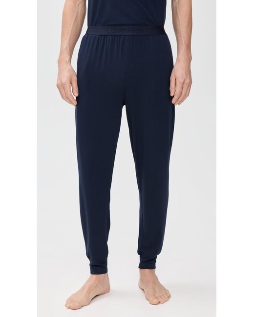 Calvin Klein Blue Ultra Soft Modal Sleep Jogger Pants for men