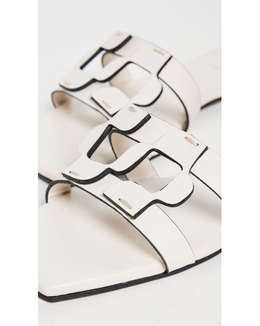 Jonathan Simkhai White Monogram Flat Slides