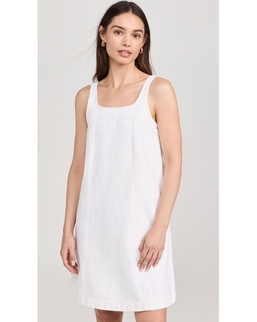 Madewell White Denim Sleeveless Mini Dress
