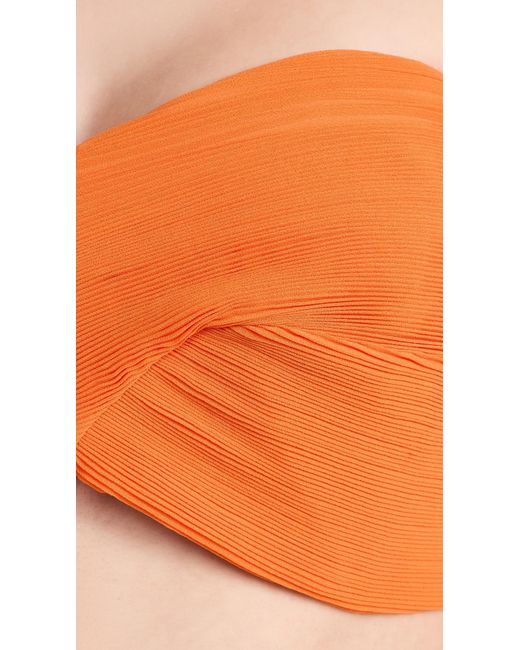 AMUR Orange Darcey Strapless Crop Top