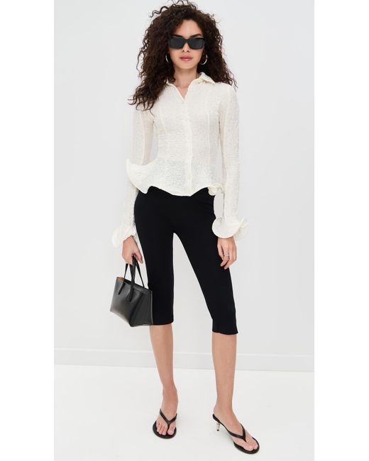 MSGM White Cardigan With Flutter Detail