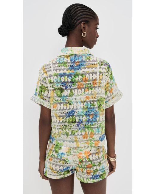 PQ Swim Green Blake Button Top