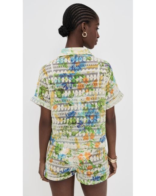 PQ Swim Green Blake Button Top